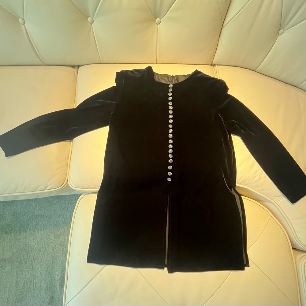 J.B.S. Black Velvet Women's Long Sleeved Top with Button Detail